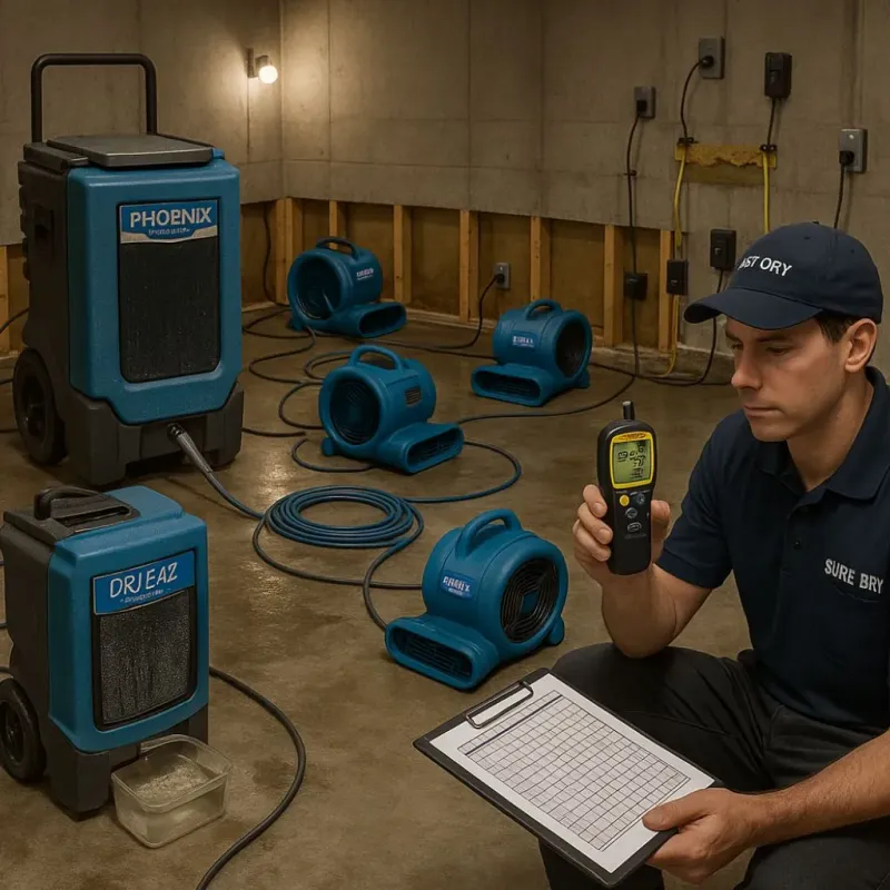 Structural Drying and Dehumidification process in Charleston, IL